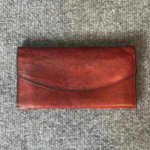 Vintage Rolfs Leather Wallet Womens Oxblood Red Leather Kiss Lock Coin Pouch